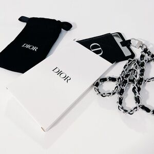 Dior compact mirror with Card Holder & Chain